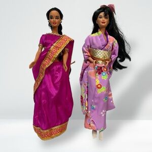 Mattel Barbie 1995 India Japan Around The World Collection Dolls